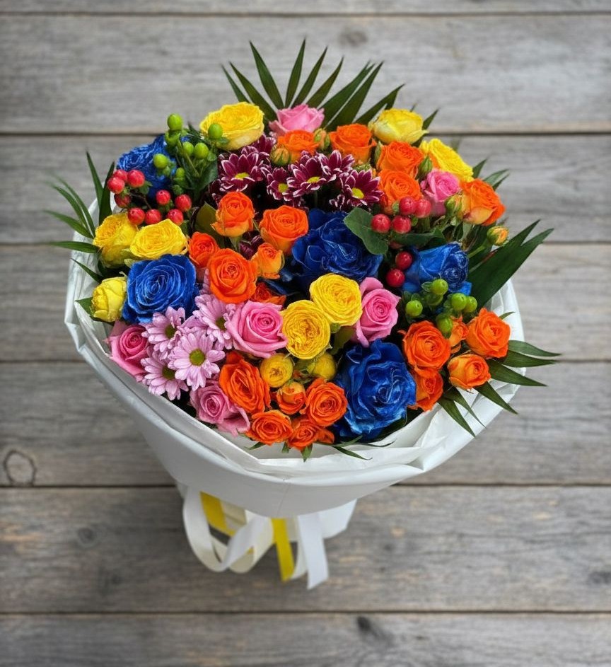 Букет цветов из: Розы и Хризантемы в Барановское