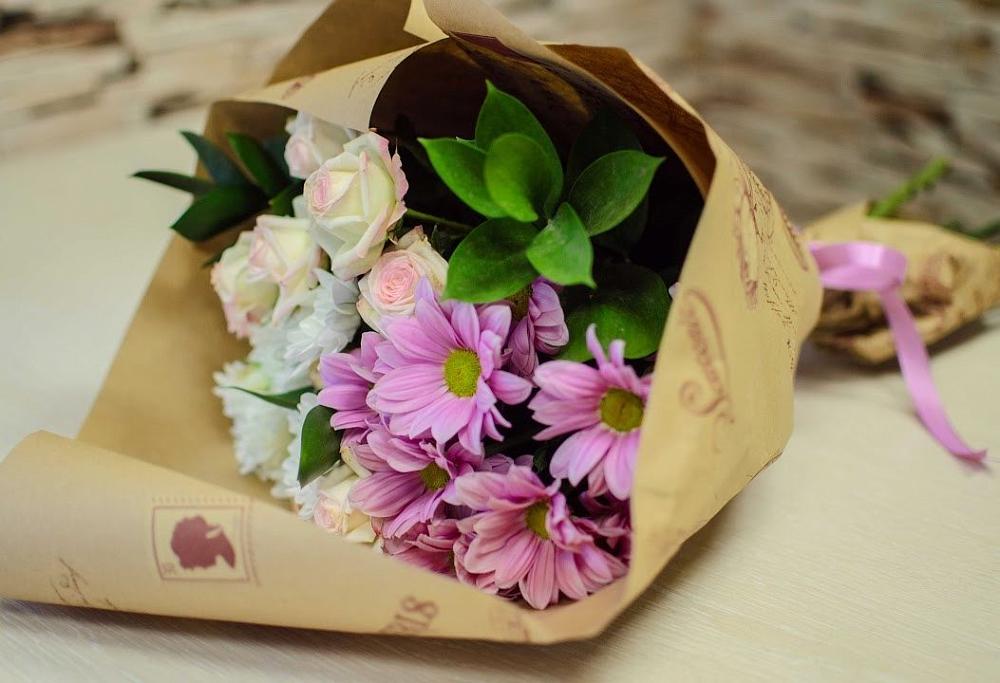 Букет цветов из: Розы и Хризантемы в Барановское