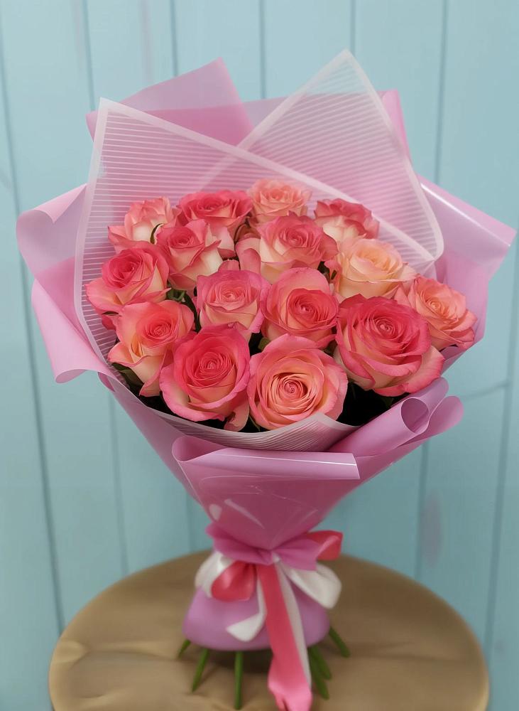 Букет 15 Розовых роз Равель в Барановское