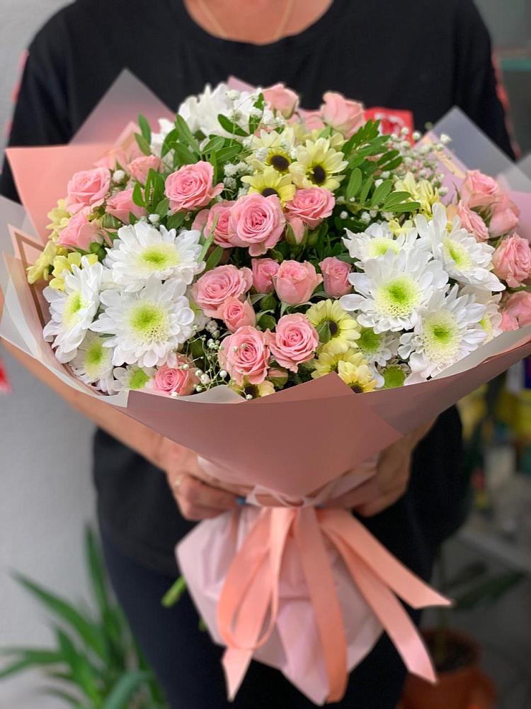Букет цветов из: Розы и Хризантемы в Барановское
