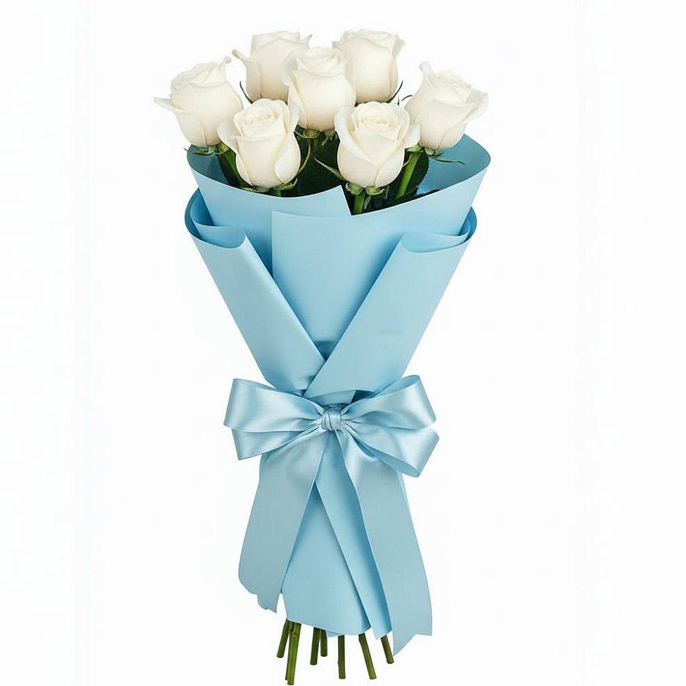 Букет 7 белых роз Проуд в Барановское
