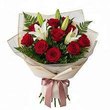 Букет цветов из:  Лилии и Розы в Барановское