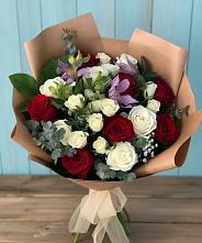 Букет цветов из:  Розы и Альстромерии в Барановское