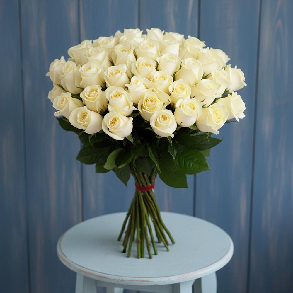 Букет 51 Белая роза Эдлесс Лав в Барановское