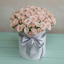 Цветочная композиция из Розы в шляпной коробке в Барановское