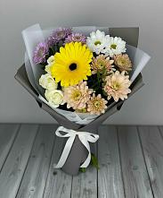 Букет цветов из:  Розы, Герберы и Хризантемы в Барановское