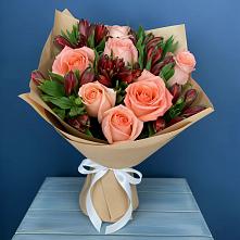 Букет цветов из:  Розы и Альстромерии в Барановское