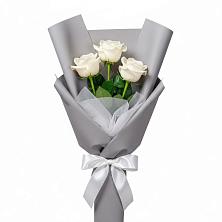 Букет 3 белые розы в Барановское