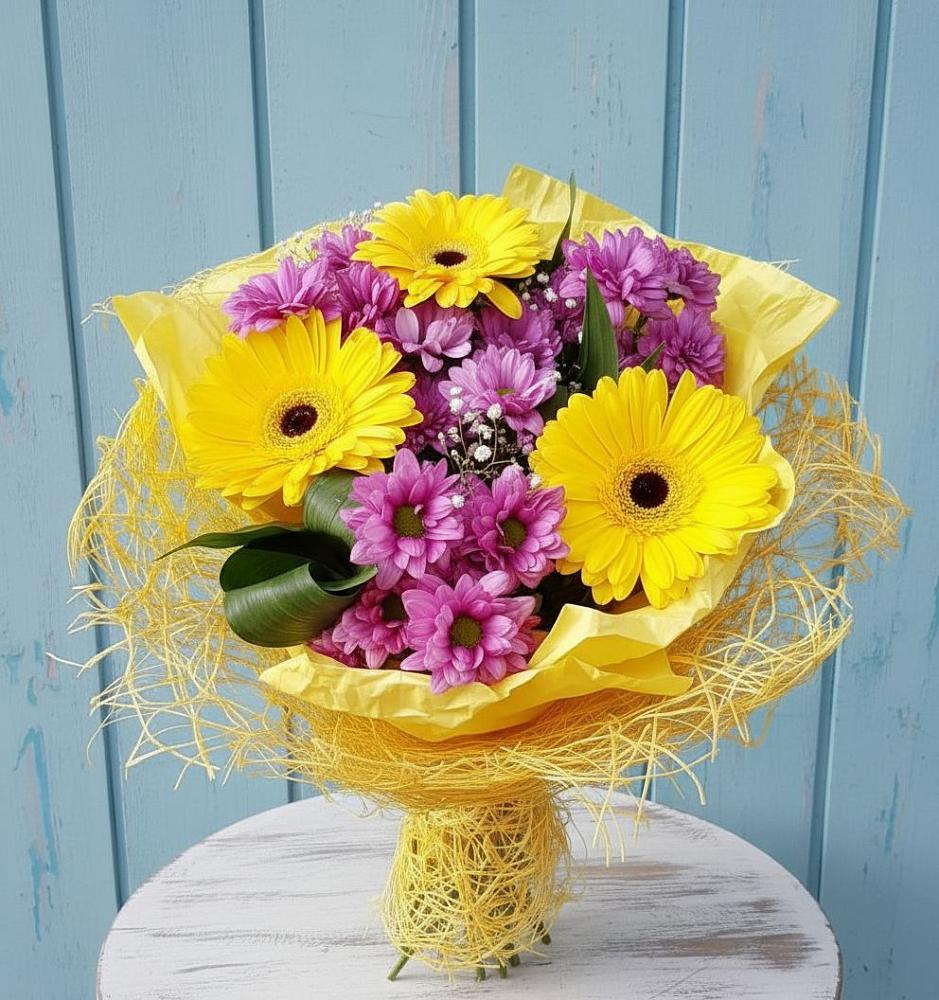 Букет цветов из: Хризантемы и Герберы в Барановское