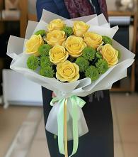 Букет цветов из:  Хризантемы и Розы #REPLACE_PRED# Барановское