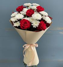 Букет цветов из:  Розы и Хризантемы в Барановское