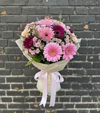 Букет цветов из:  Герберы и Хризантемы в Барановское