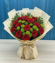 Букет цветов из:  Розы и Хризантемы в Барановское