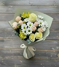 Букет цветов из:  Альстромерии, Розы и Хризантемы в Барановское
