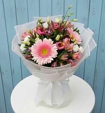 Букет цветов из:  Герберы, Альстромерии и Лизиантусы в Барановское