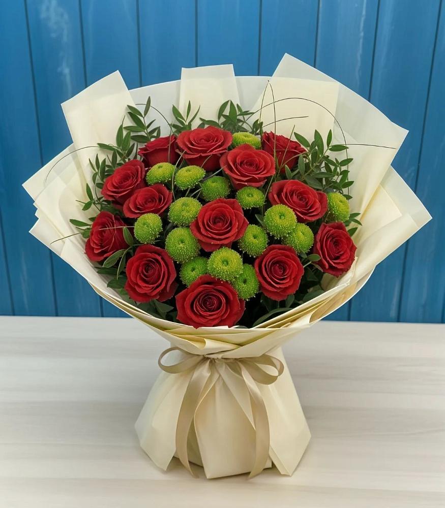 Букет цветов из: Розы и Хризантемы в Барановское