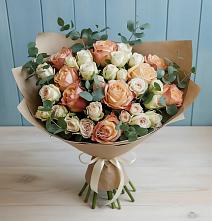 Букет цветов из:  Альстромерии и Розы в Барановское